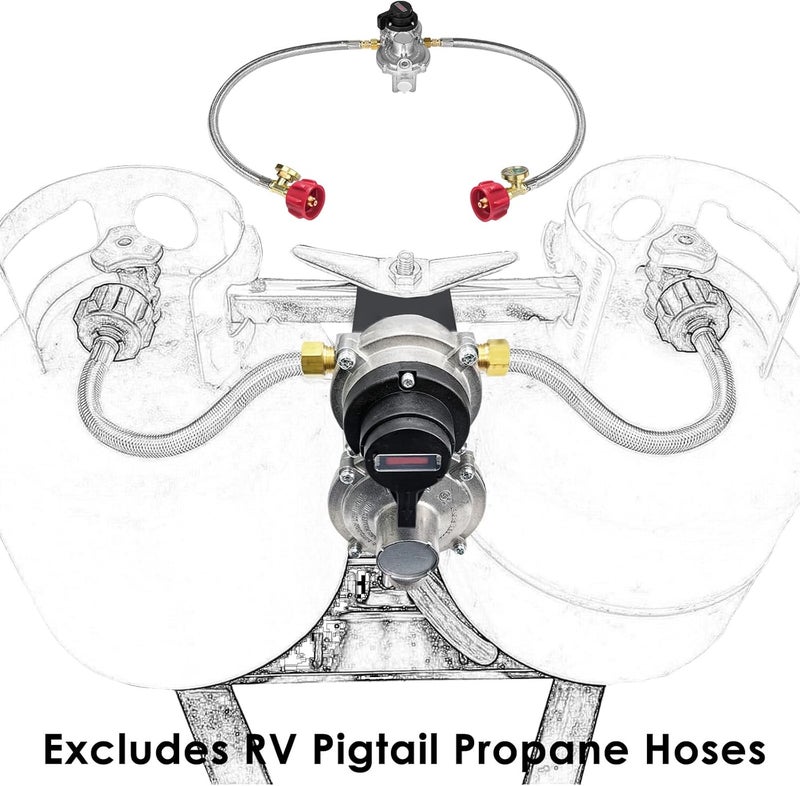 MEFUN Upgrade RV Propane 2-Stage Auto Changeover LP Propane Gas Regulator with Valve Support Features Auto Switch Over from Empty to Full Propane Tank Dual Propane Tank Regulator for RV Vans Trailers Camper - Image 5